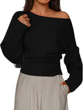 Vanessa Women's Off-Shoulder Sweater – Rib-Knit Fabric, Full-Length Sleeves & Fitted Waist