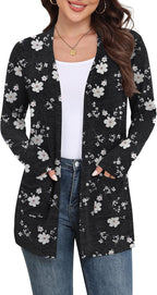 Marielle Lightweight Open-Front Long Cardigan with Pockets for Everyday Layering