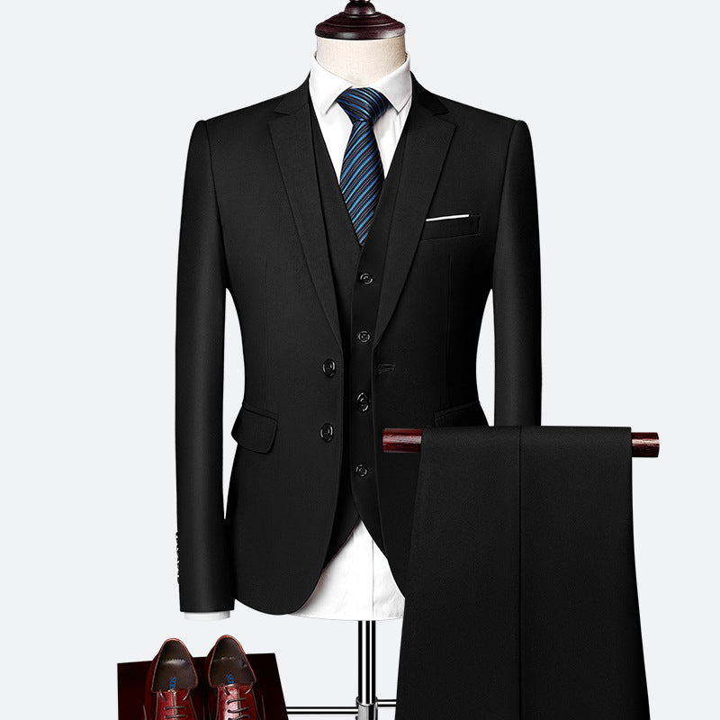 Vincent Men's 3-Piece Suit – Slim Fit Formal Suit with Vest for Weddings & Business