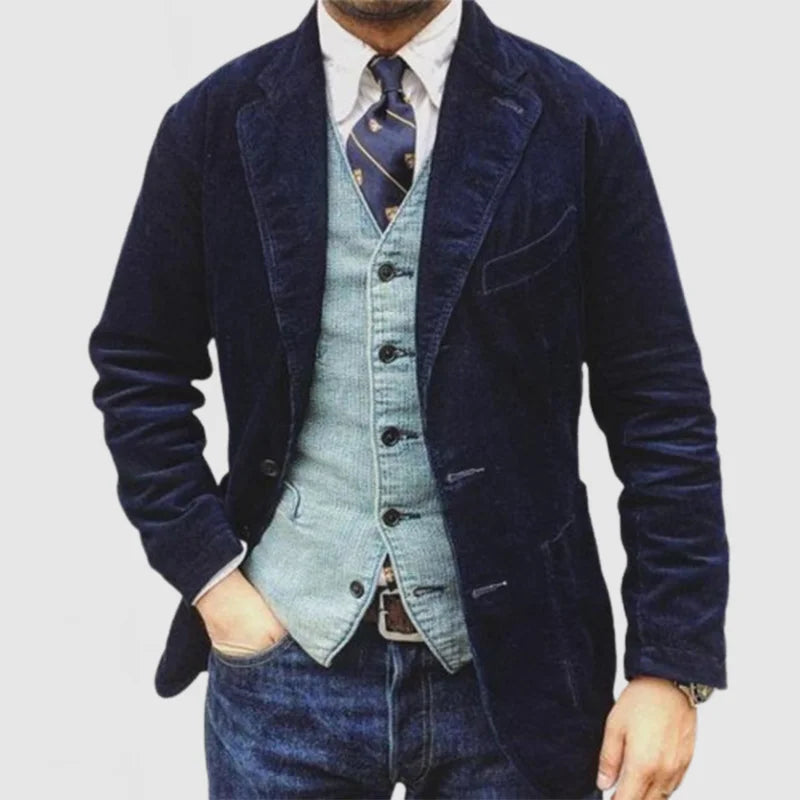 Andrew Men's Corduroy Blazer – Refined, Insulating & Versatile with a Modern Vest