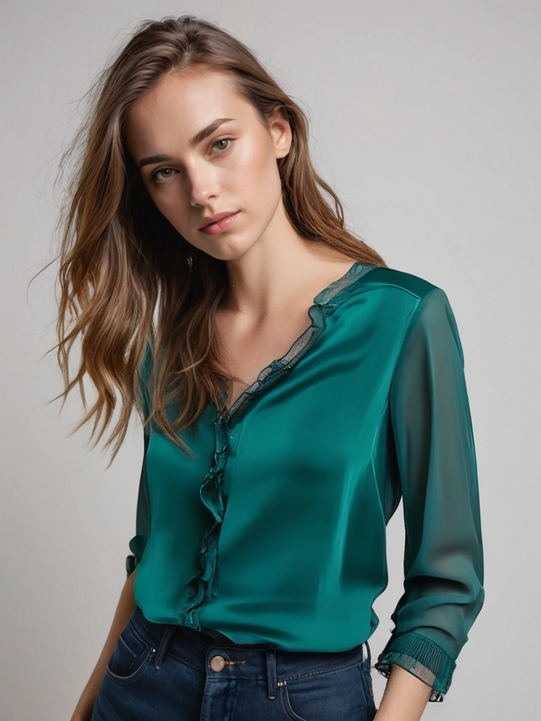 Sophie Women’s Long Sleeve Blouse – Elegant Casual Top in Soft Stretch Fabric