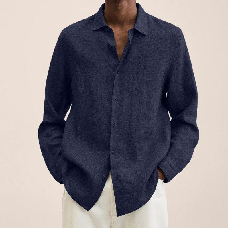 Giovanni Men’s Linen Shirt – Breathable Long Sleeve Casual Smart Summer Shirt