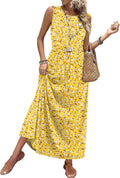 Anwen Floral Sleeveless A-Line Maxi Sundress with Hidden Pockets for Summer Escapes