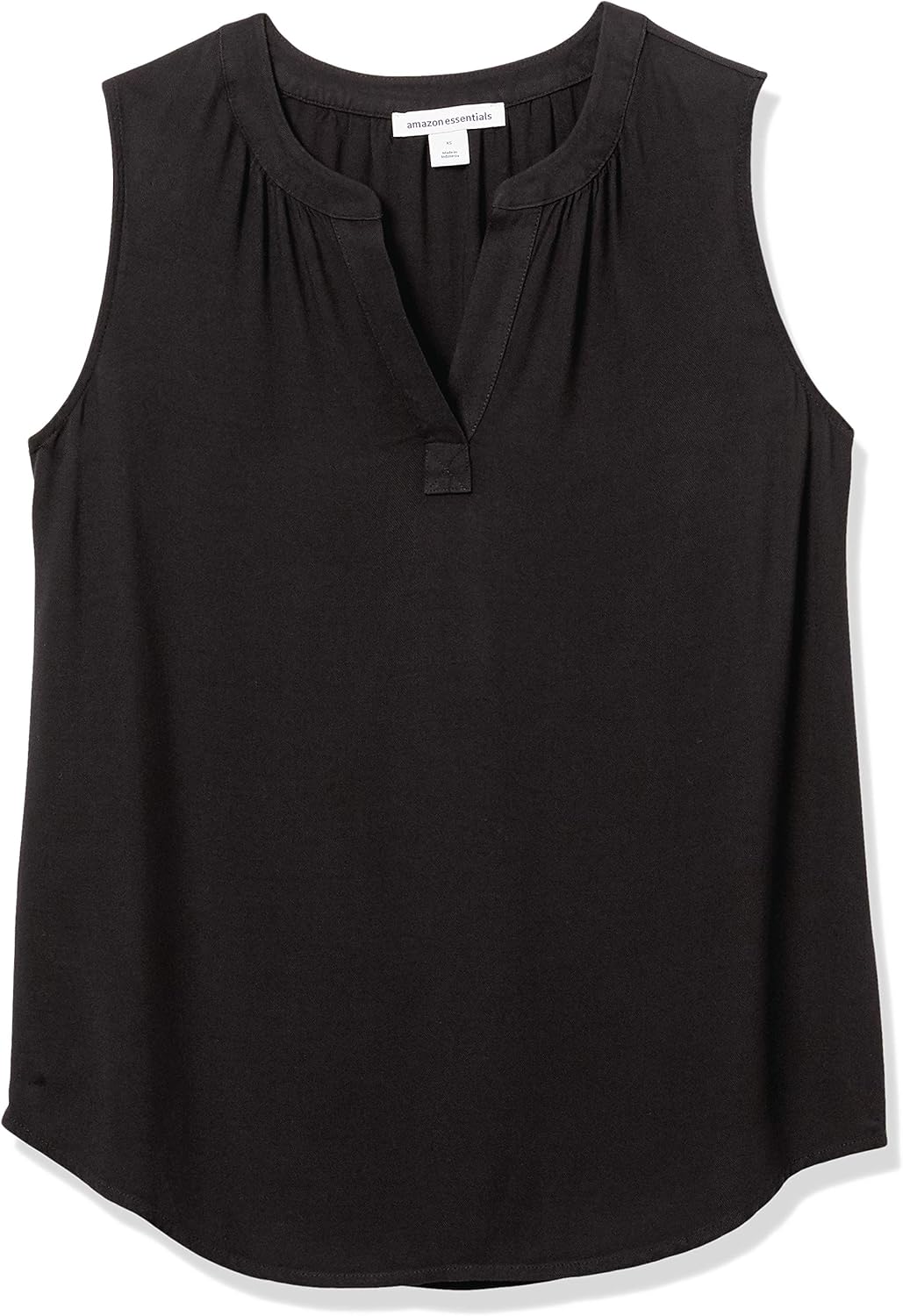 Kaelani Printed Sleeveless V-Neck Popover Shirt in Lightweight Flowy Twill Fabric