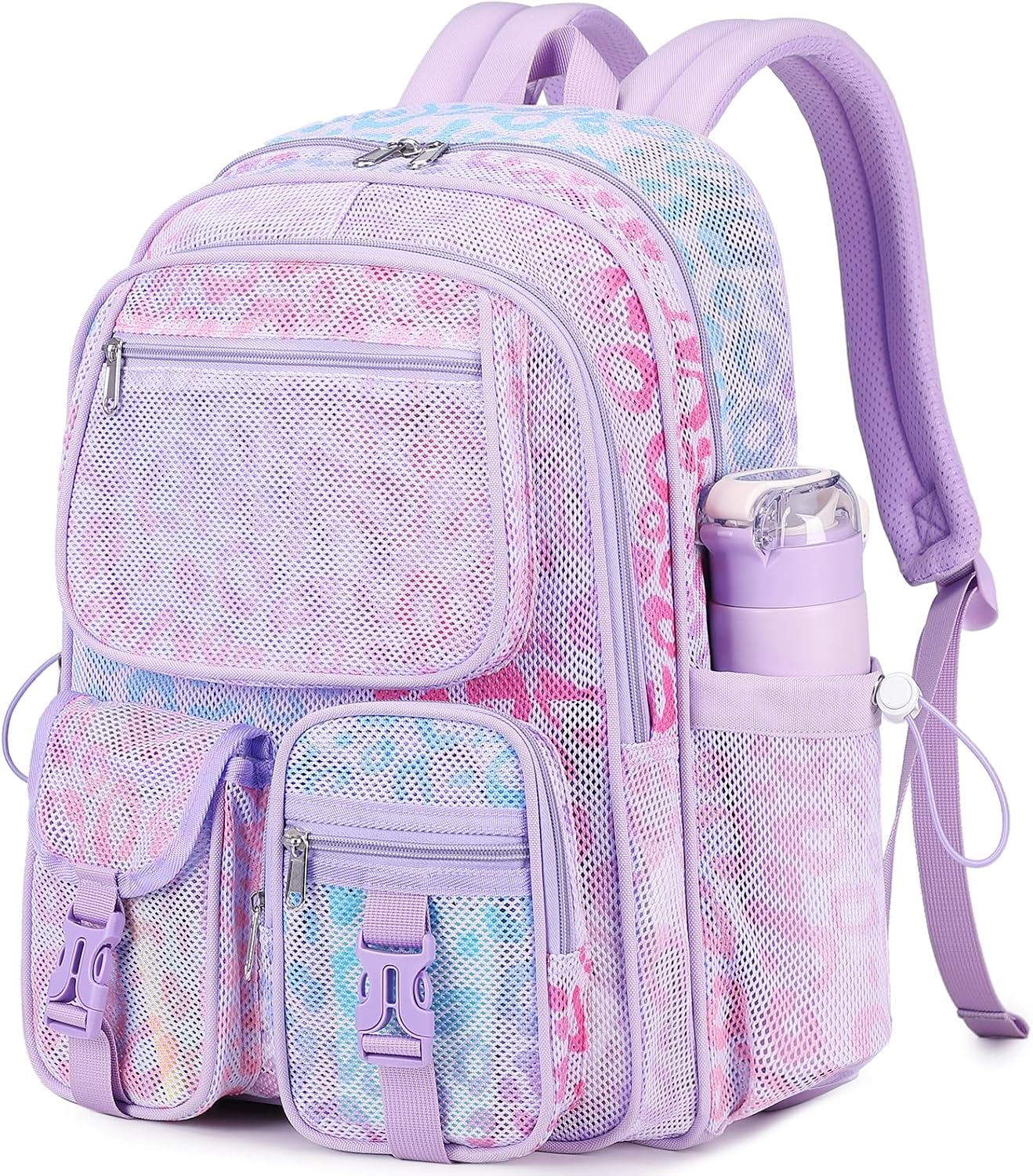 Rosalie 17-Inch Heavy-Duty Mesh School Backpack with Padded Straps and Multiple Pockets