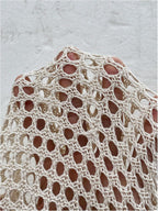 Odette - Oversized Crochet Knit Open Front Cardigan for Women Beach Cover Up Sweater