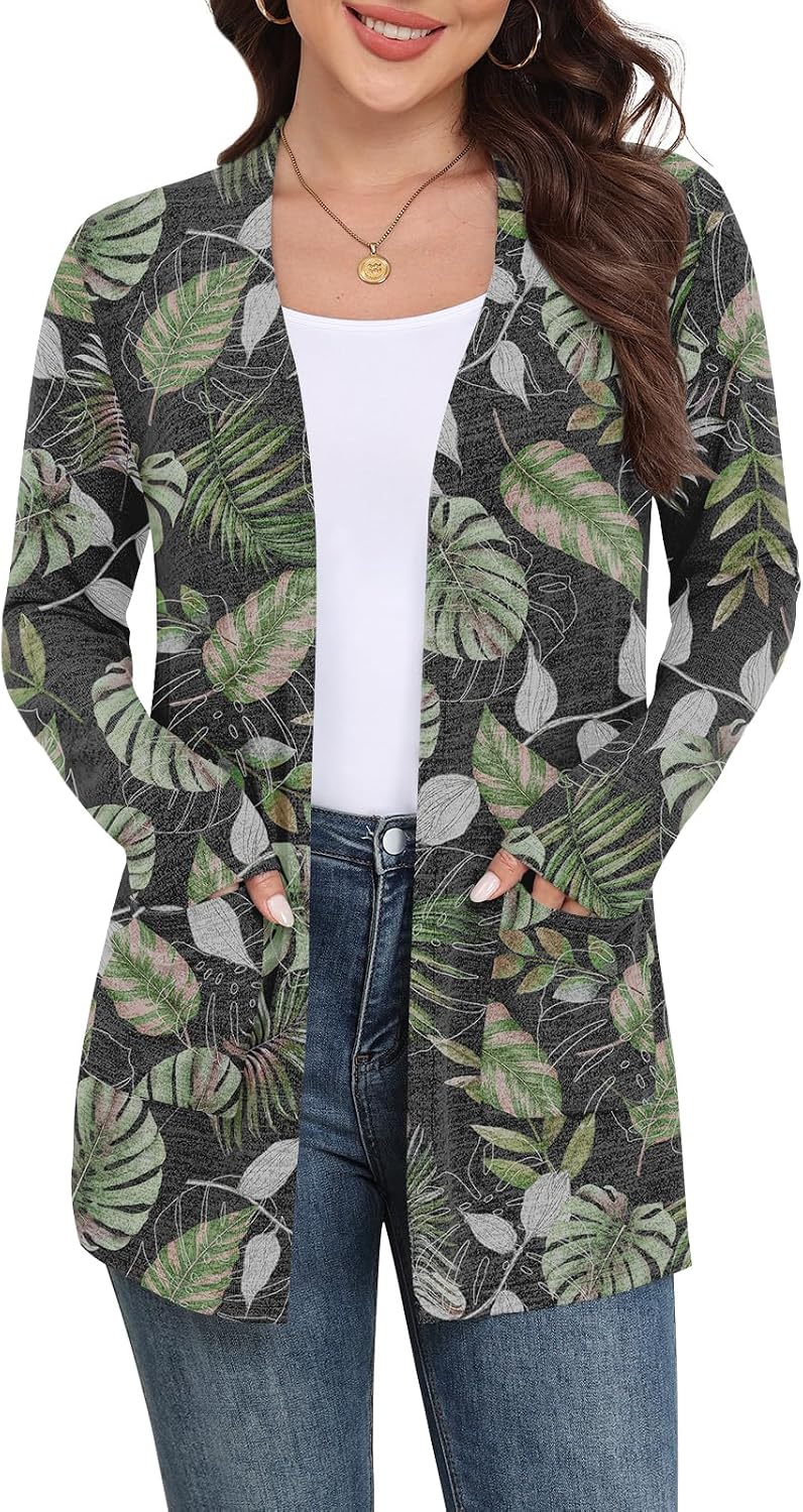 Marielle Lightweight Open-Front Long Cardigan with Pockets for Everyday Layering