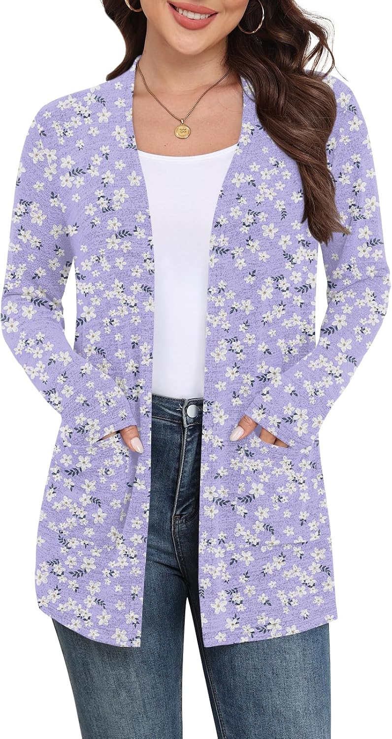 Marielle Lightweight Open-Front Long Cardigan with Pockets for Everyday Layering