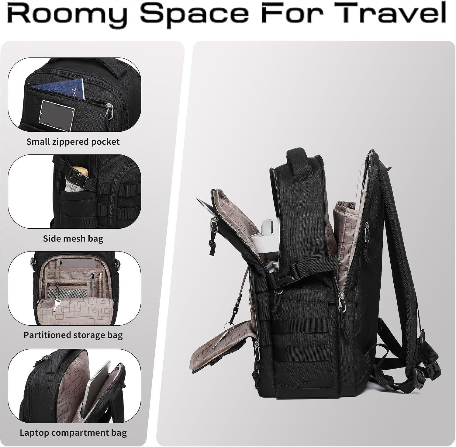 Quentin 25L Tactical Outdoor Backpack with MOLLE Webbing and Breathable Padded Straps