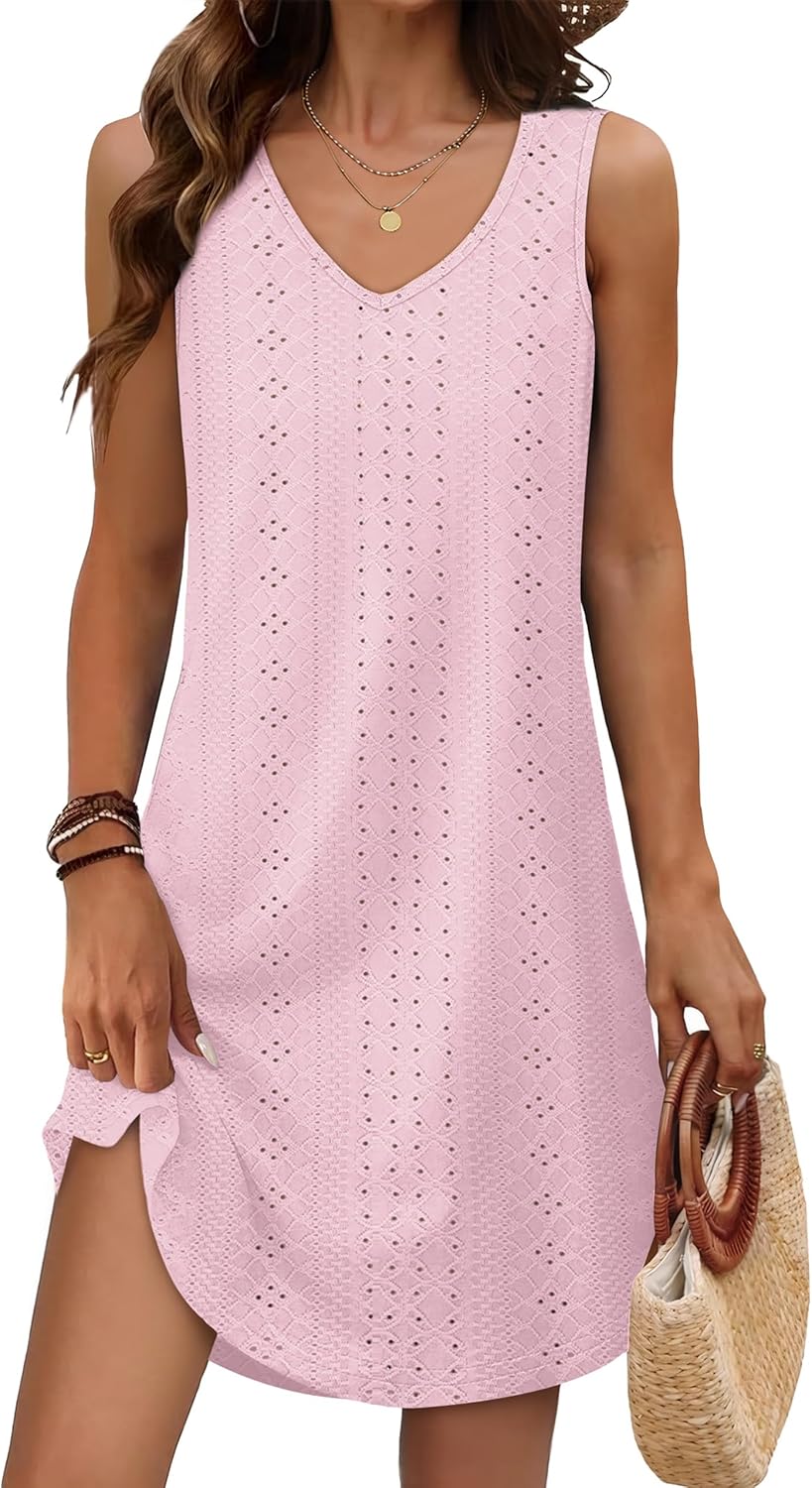 Maelynn Floral Sleeveless V-Neck Mini Dress with Curved Hem for Summer Beach Days