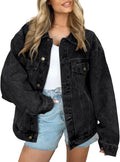Harold Women's Distressed Denim Jacket – Roomy Fit, Front Handy Chest Pockets & Dropped-Shoulder Design