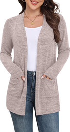 Marielle Lightweight Open-Front Long Cardigan with Pockets for Everyday Layering