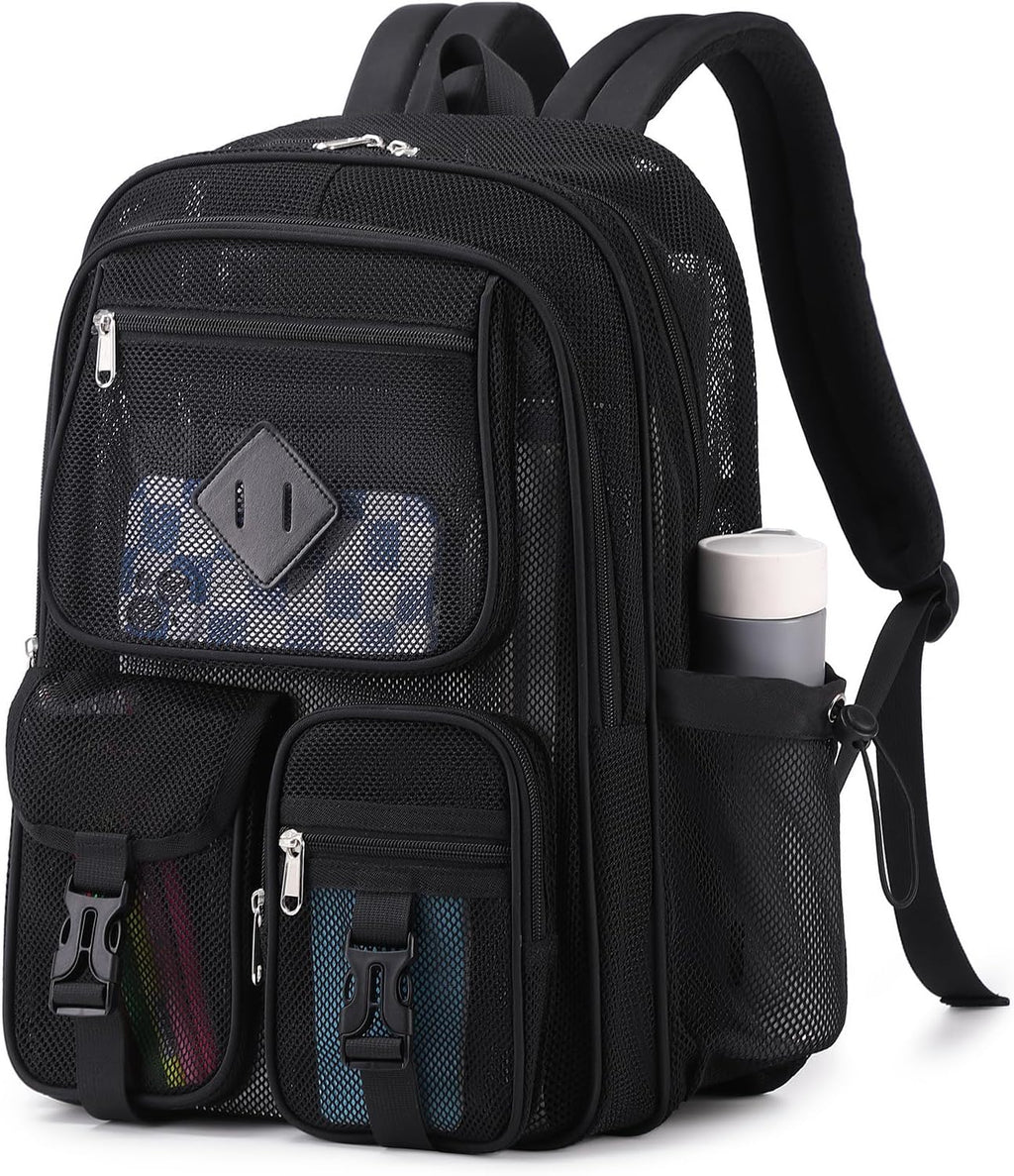 Rosalie 17-Inch Heavy-Duty Mesh School Backpack with Padded Straps and Multiple Pockets
