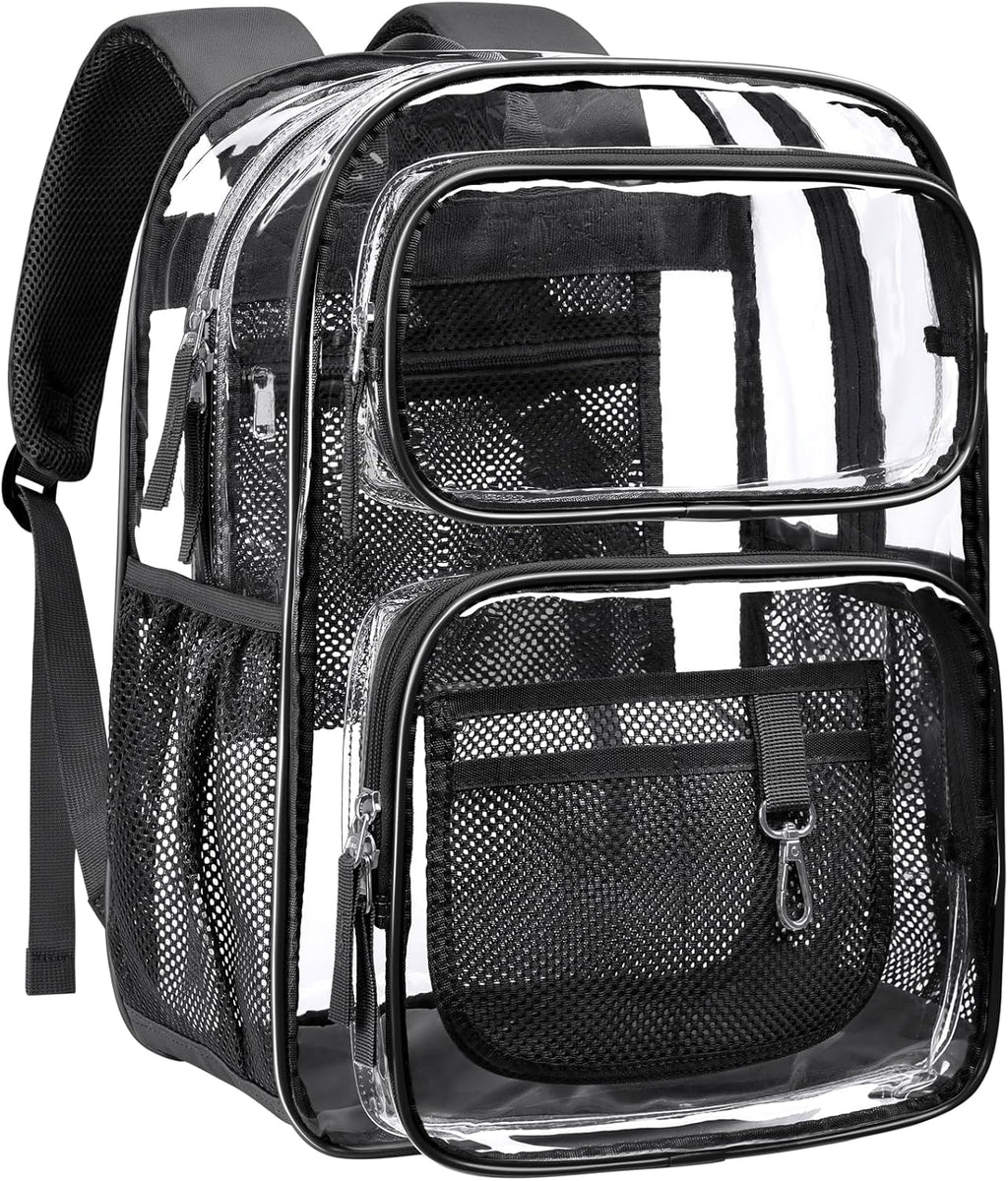 Isolde 17-Inch Heavy-Duty Clear School Backpack with Padded Straps and Laptop Fit