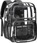 Isolde 17-Inch Heavy-Duty Clear School Backpack with Padded Straps and Laptop Fit