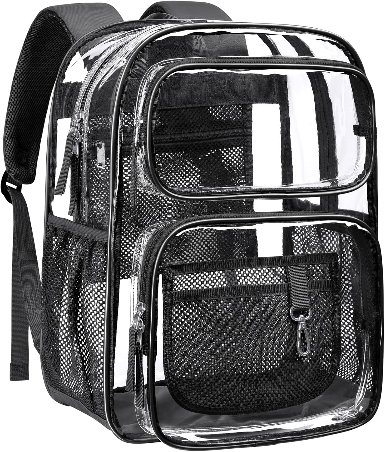 Isolde 17-Inch Heavy-Duty Clear School Backpack with Padded Straps and Laptop Fit
