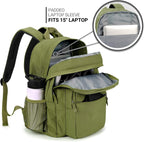 Petra 26L Corduroy Laptop Backpack with Multi-Pocket Storage and Padded Strap Design