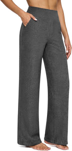 Émilienne Women's High-Waisted Wide Leg Performance Pants with Pockets