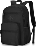 Xavier 30L Black Laptop Backpack with Dual Compartments and Padded Shoulder Straps