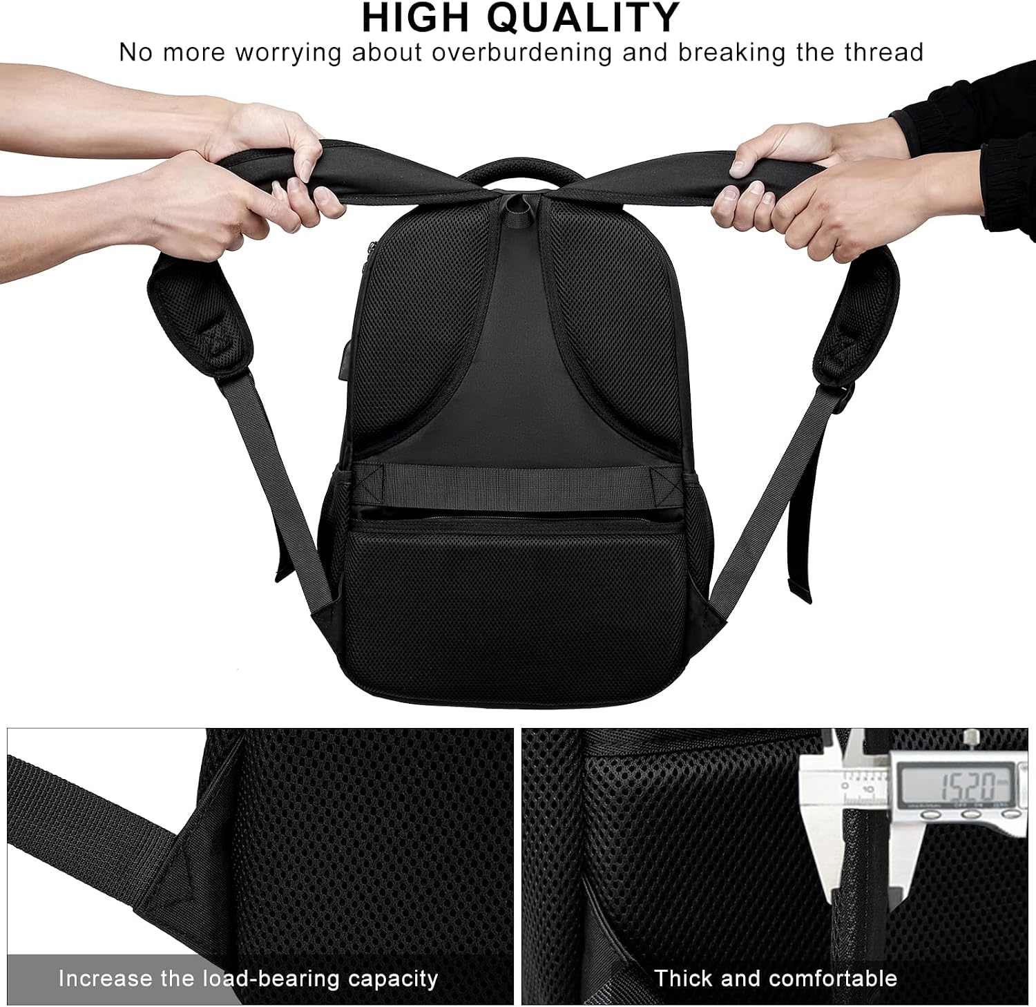 Nadia Large School Laptop Backpack with Anti-Theft Pocket and Ventilated Back Panel