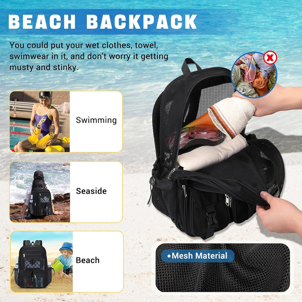 Rosalie 17-Inch Heavy-Duty Mesh School Backpack with Padded Straps and Multiple Pockets