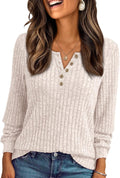 Richard Women's Henley Sweater – Full-Length Sleeves, Textured Fabric & Cozy Fit
