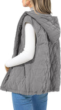 Amelia Women's With Hood Puffer Vest – Full-Length Zipper, Loose Silhouette & Handy Pockets