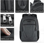 William 35L 17-Inch Laptop Backpack with Anti-Theft Pocket and Padded Travel Straps