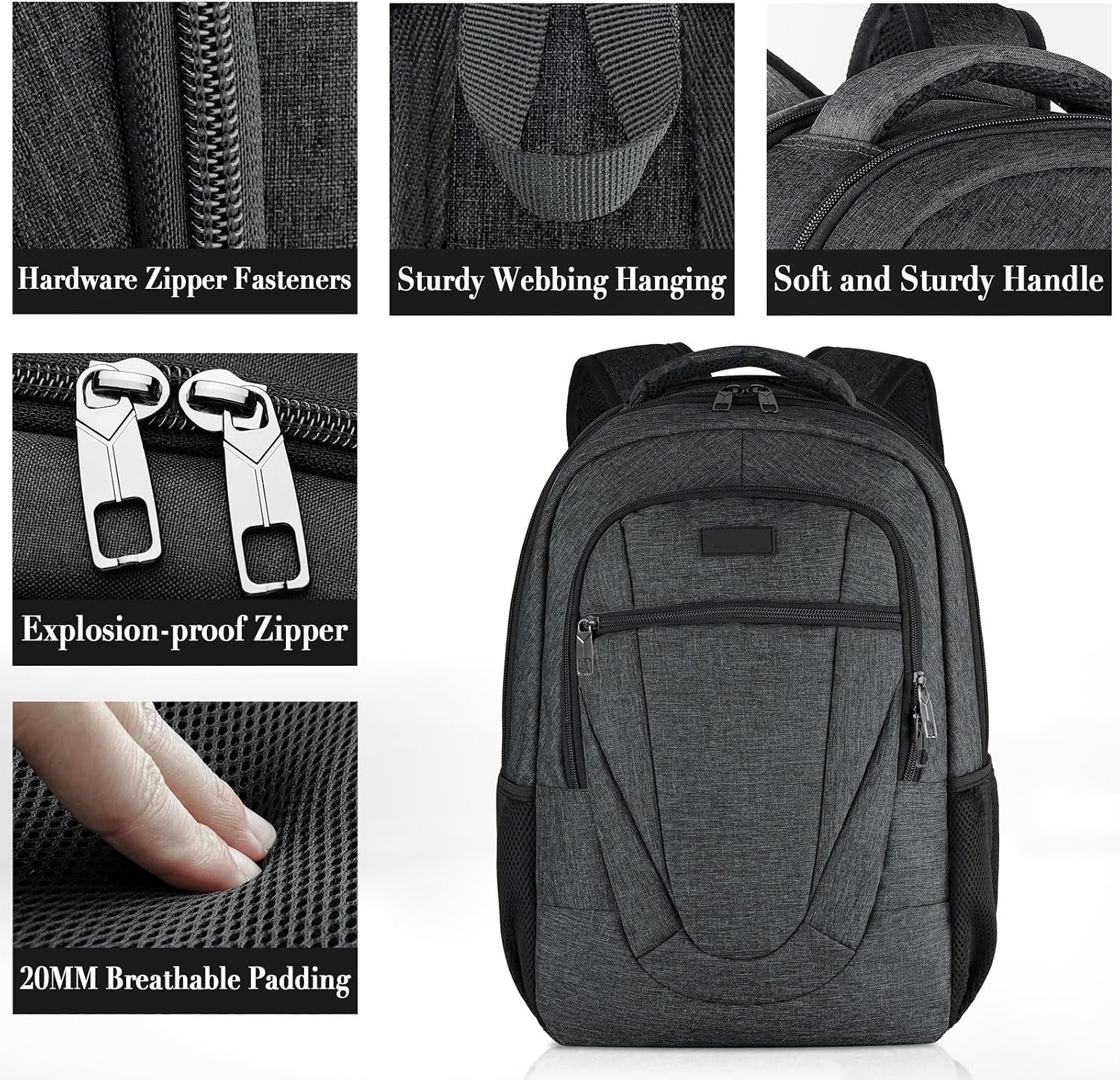 William 35L 17-Inch Laptop Backpack with Anti-Theft Pocket and Padded Travel Straps