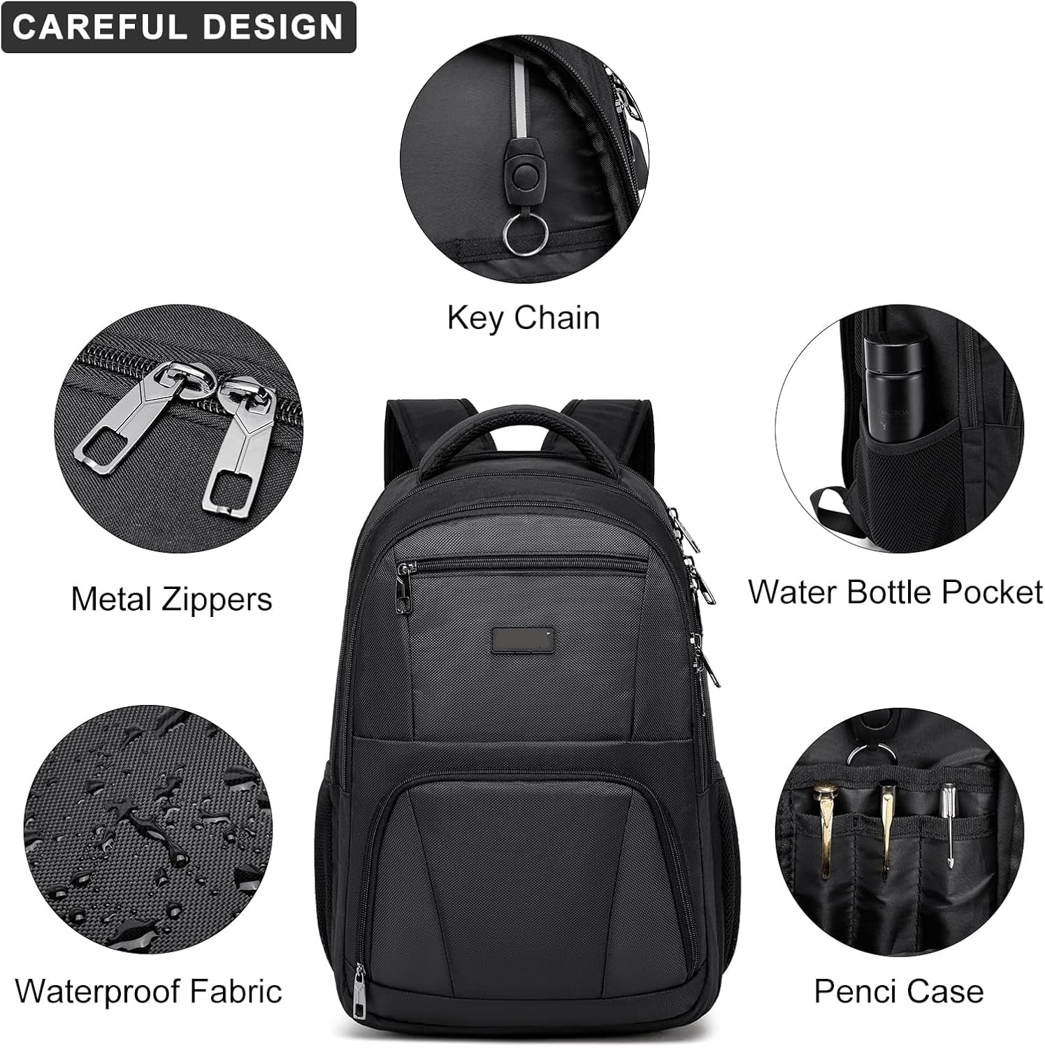 Nadia Large School Laptop Backpack with Anti-Theft Pocket and Ventilated Back Panel