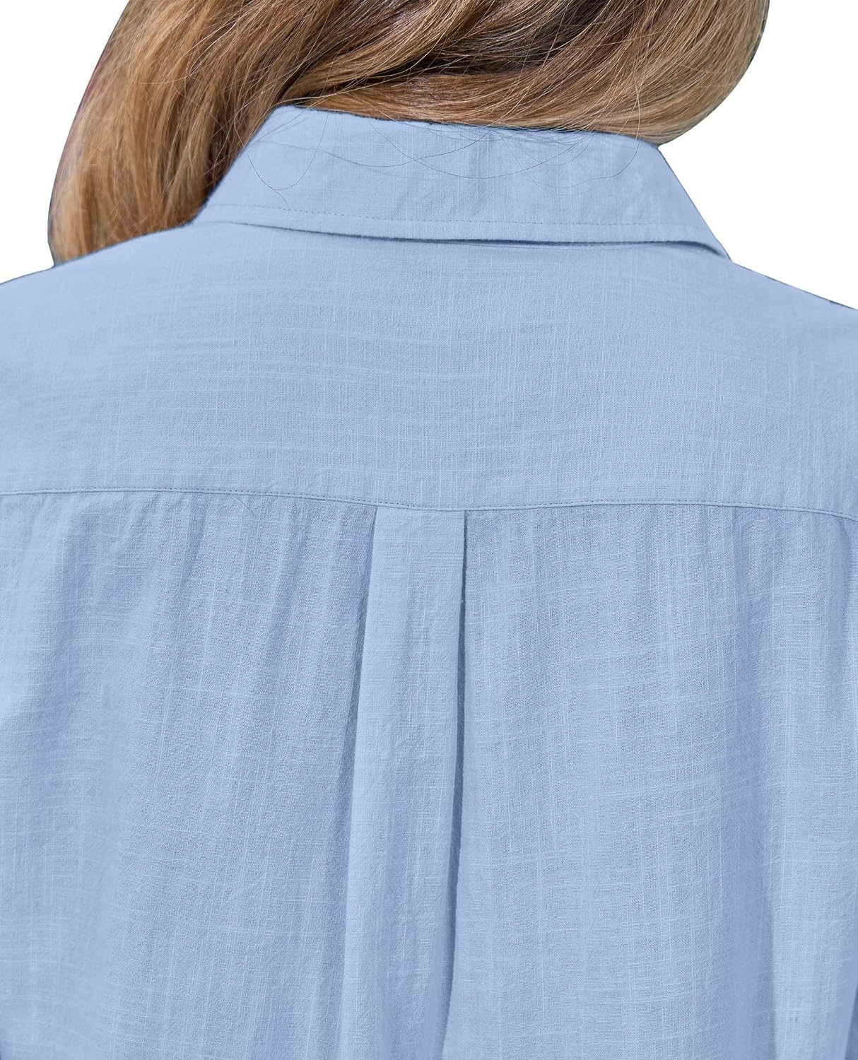 Margarita - Linen Blend Long Sleeve Button Down Shirt with Pocket Casual Summer Blouse