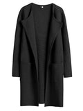 Alicia Women's Open-Front Knit Cardigan – Lapel Neck, Handy Pockets & Relaxed Layering Fit