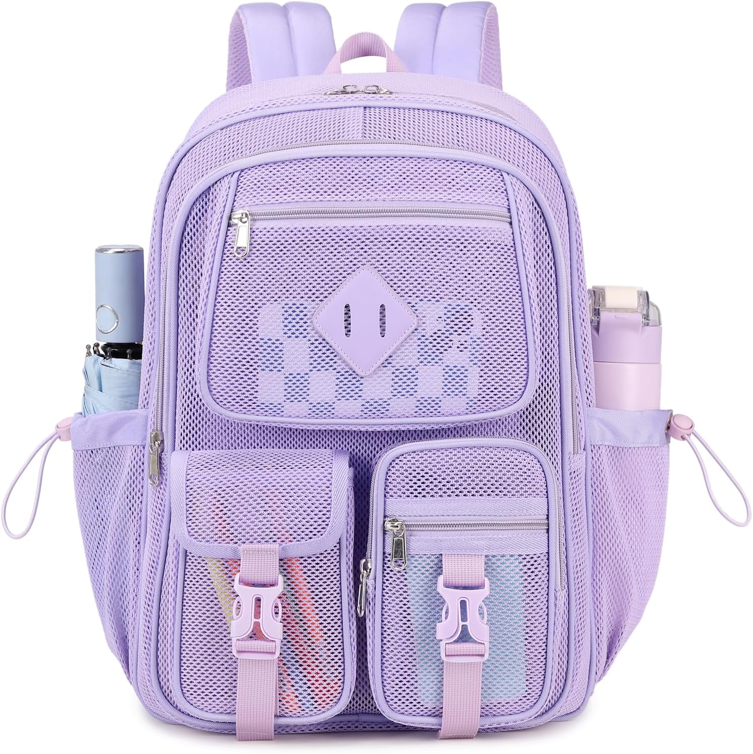Rosalie 17-Inch Heavy-Duty Mesh School Backpack with Padded Straps and Multiple Pockets