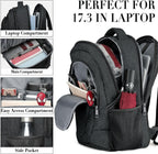 William 35L 17-Inch Laptop Backpack with Anti-Theft Pocket and Padded Travel Straps