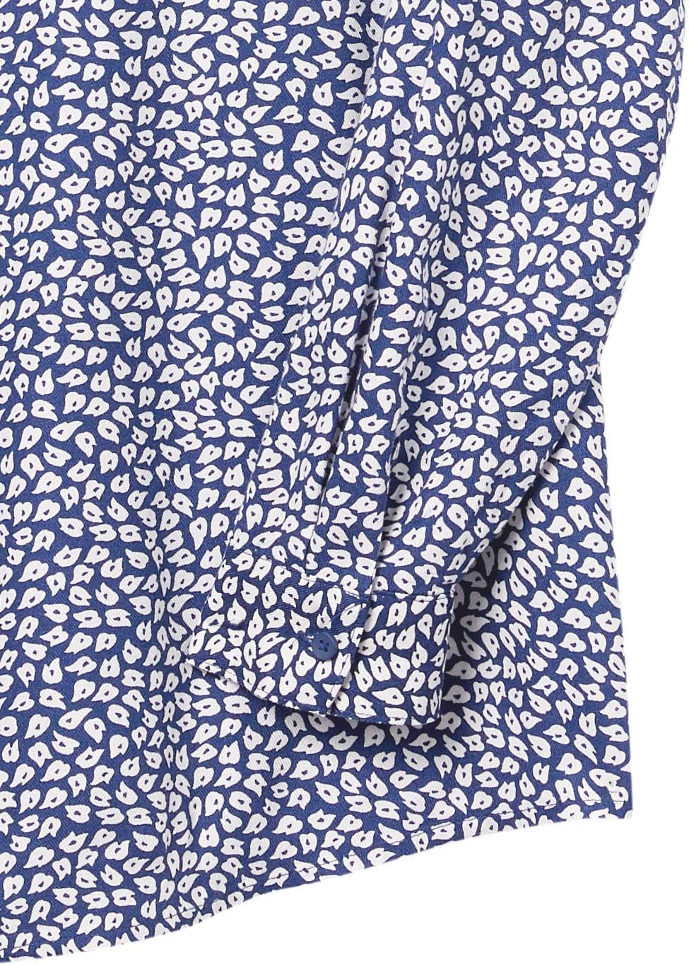 Marceline Women's Printed Long Sleeve Popover Blouse in Lightweight Viscose Relaxed Fit
