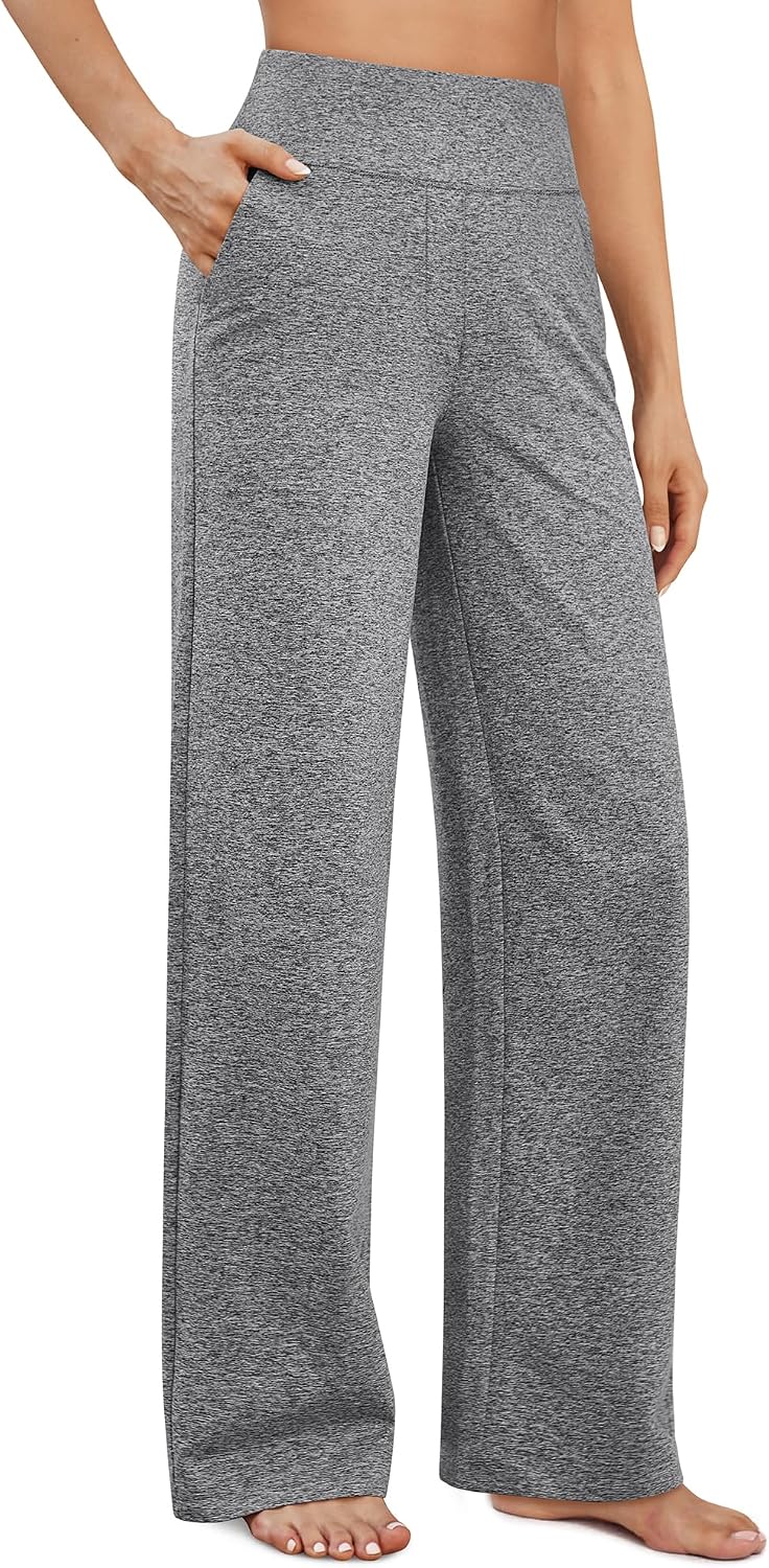Émilienne Women's High-Waisted Wide Leg Performance Pants with Pockets