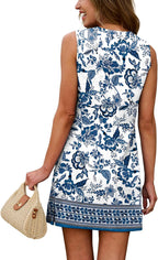 Lumi Women's Sleeveless Crew Neck A-Line Dress with Side Slits & Soft Stretch Fabric