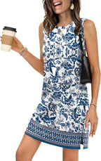 Lumi Women's Sleeveless Crew Neck A-Line Dress with Side Slits & Soft Stretch Fabric