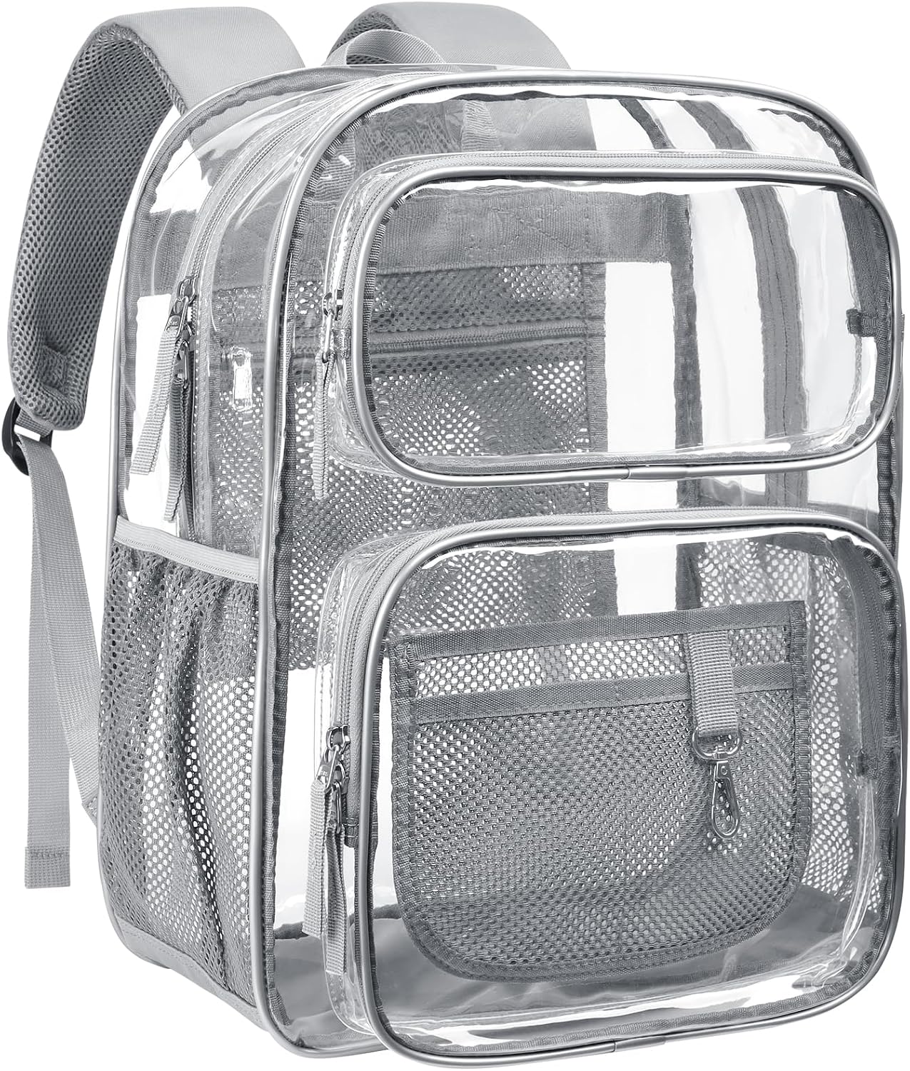 Isolde 17-Inch Heavy-Duty Clear School Backpack with Padded Straps and Laptop Fit