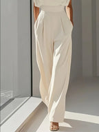 Giselle Women's High-Waisted Straight Leg Jumpsuit – Elegant Lightweight One-Piece Outfit