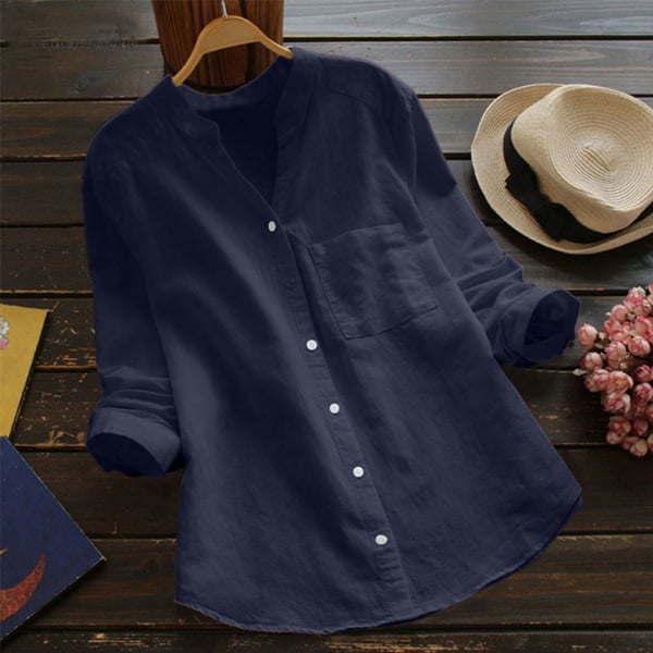 Marlowe Women's Linen Cotton Shirt – Relaxed Button-Up Blouse with Breathable Everyday Comfort