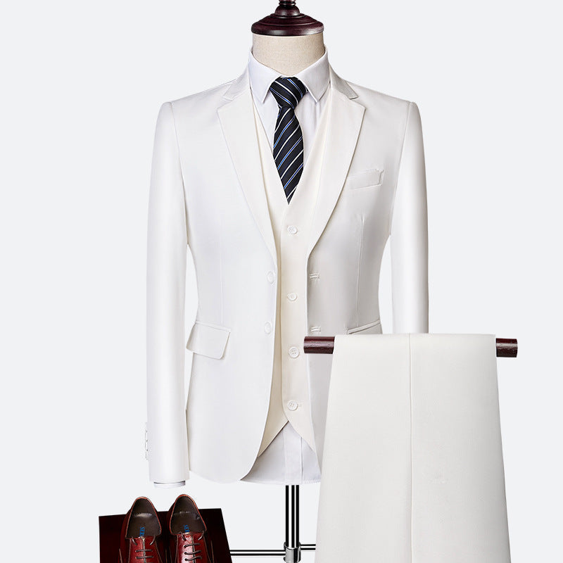Vincent Men's 3-Piece Suit – Slim Fit Formal Suit with Vest for Weddings & Business