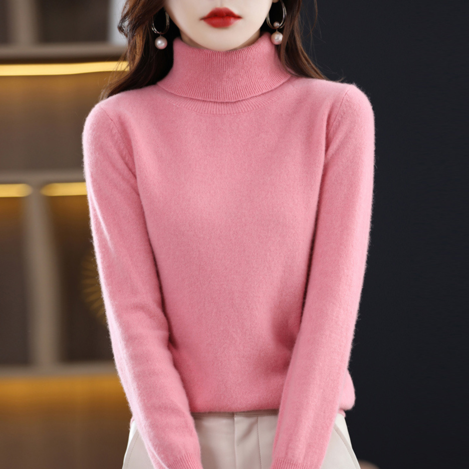Cressida Women's Cashmere Turtleneck Sweater – Premium Soft Knit with Lightweight Warmth