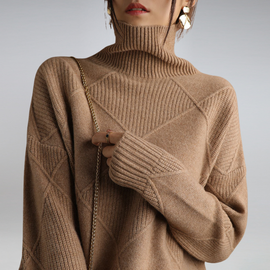 Daniel Women's Sweater – Refined Cashmere Turtleneck, Plush & Cozy for Winter Comfort