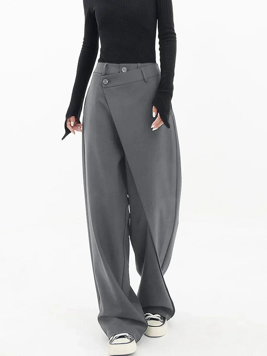 Emma Women’s Wide Leg Trousers – Breathable Loose Fit Casual Baggy Summer Pants