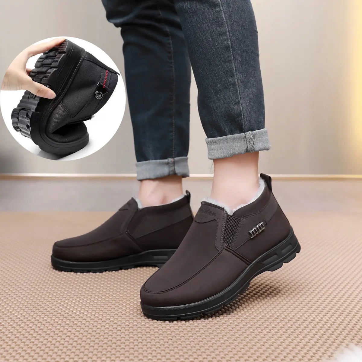 Molly Men's Winter Shoes – Cozy Slip-On Thermal Shoes with Plush Lining