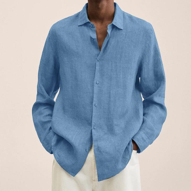 Alaric Men's Linen Shirt – Breathable Long Sleeve Button-Up with Classic Fit