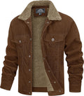 Thomas Men's Corduroy Trucker Jacket – Sherpa Lined, Snap-Button Front & 5 Handy Pockets