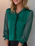 Sophie Women’s Long Sleeve Blouse – Elegant Casual Top in Soft Stretch Fabric