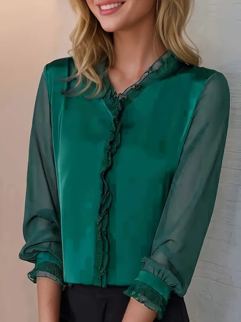 Sophie Women’s Long Sleeve Blouse – Elegant Casual Top in Soft Stretch Fabric